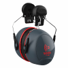 JSP Sonis 3 Helmet Mounted Ear Defenders Dark Grey / Red - 36dB SNR