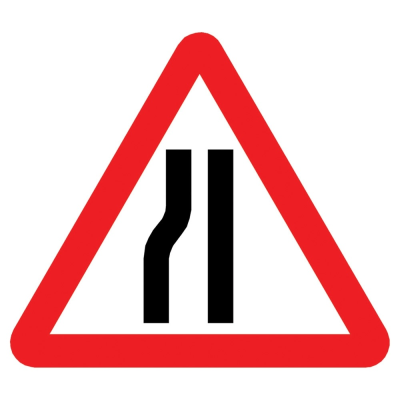 Jazz Triangle Sign Plate - Road Narrows N/Side - 1200 x 2mm