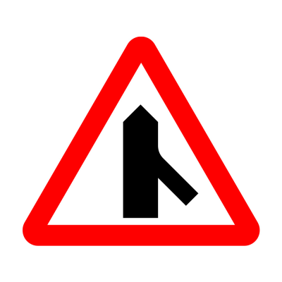 Jazz Triangle Sign Plate 300mm Centres - Traffic Merges From The Right - 750mm
