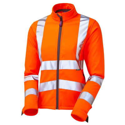 Leo Honeywell Women's EcoViz Hi-Vis Softshell Jacket - Orange