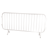 2.3m WHITE Powder Coated  Pedestrian Barrier c/w FIXED Feet