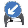 Q-Sign Circle Complete - Blue Arrow Left - 750mm