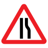 Jazz Triangle Sign Plate 300mm Centres - Road Narrows O/Side - 900mm