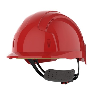 JSP EVOLite Vented Wheel Ratchet Safety Helmet - Red