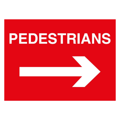 Jazz Sign Plate 300mm Centres - Pedestrians Arrow Right - 600 x 450mm