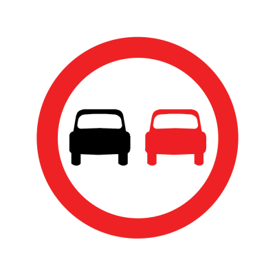 Jazz Circle Sign Plate 300mm Centres - No Overtaking - 750mm