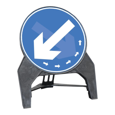 Q-Sign Circle Complete - Blue Arrow Reversible - 750mm