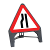 Q-Sign Triangle Complete - Road Narrows N/Side - 750mm