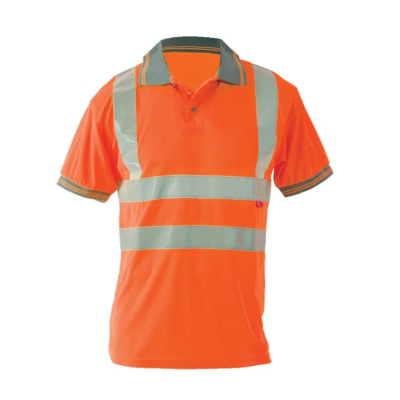 Rail Hi-Vis Short Sleeve Orange Polo Shirt - S