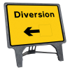 Q-Sign Complete - Diversion Arrow Left or Right - 1050 x 750mm