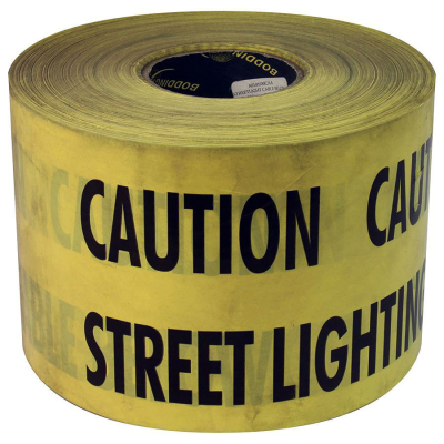 Caution Street Lighting Cable Below Tape - 150mm x 365 Metres
