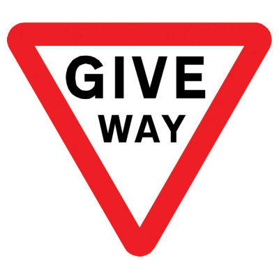 Jazz Triangle Sign Plate - Give Way Inverted - 750 x 2mm