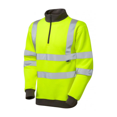 Leo Brynsworthy Hi-Vis Quarter Zip Yellow Sweatshirt (MOQ 5)