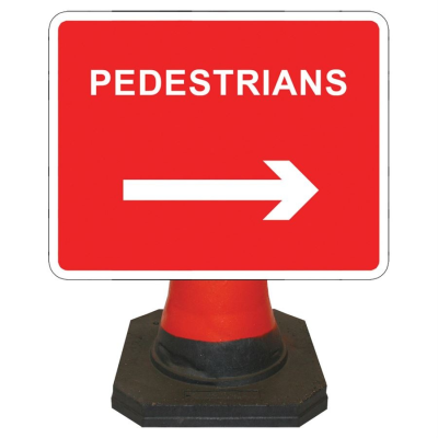 Hangman Sign Plate - Pedestrian Arrow Right - 600 x 450mm