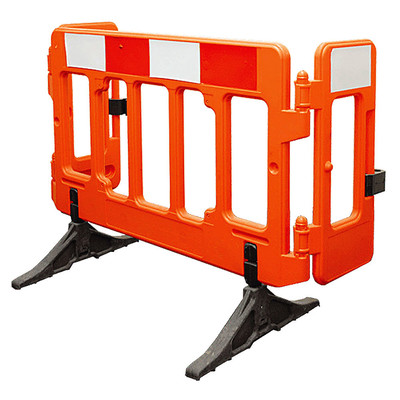 Olympic Folding Barrier with Black Anti-Trip feet - Orange - 2 Metres