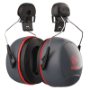 JSP Sonis 3 Helmet Mounted Ear Defenders Dark Grey / Red - 36dB SNR