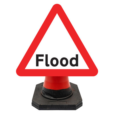 Hangman Triangle Sign Plate - Flood - 750mm