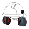 JSP Sonis 3 Helmet Mounted Ear Defenders Dark Grey / Red - 36dB SNR