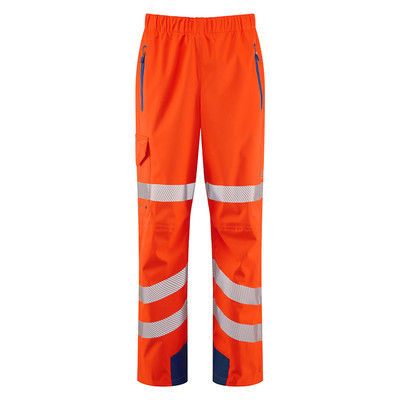 Leo Lundy Rail 20K Waterproof Breathable Hi-Vis Orange Overtrousers