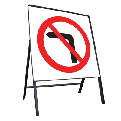 Jazz Square Sign Complete Riveted - No Left Turn - 600mm