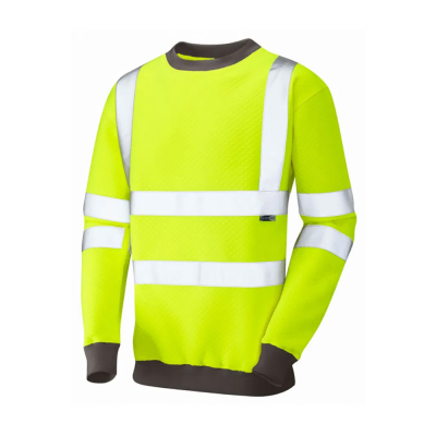 Leo Winkleigh Hi-Vis Yellow Crew Neck Sweatshirt - S