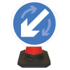 Hangman Circle Sign Plate - Blue Arrow Reversible - 750mm
