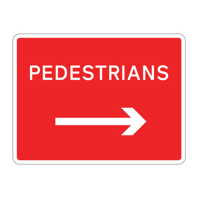 Jazz Sign Plate - Pedestrians Arrow Right - 600 x 450 x 2mm