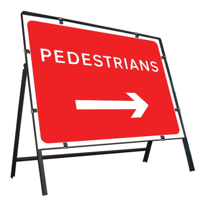 Jazz Sign Complete Clipped - Pedestrians Arrow Right - 600 x 450mm
