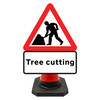 Hangman Triangle Sign Plate - Man at Work & Tree Cutting Supp - 750mm