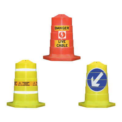Danger High Voltage Traffic Bollard - 1.17 Metres