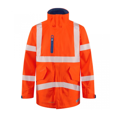 Leo Marisco 20K Waterproof Breathable Rail Hi-Vis Orange Anorak - S