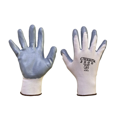 Cusack Nitrile Coated Palm Safety Gloves - Medium / Size 8