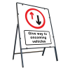 Jazz Sign Complete Clipped - Give Way To Oncoming Vehicles - 800 x 900mm