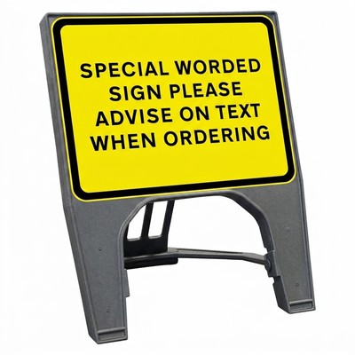 Q-Sign Complete - Special Black on Yellow - 600 x 450mm