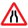 Jazz Triangle Sign Plate 300mm Centres - Road Narrows Both Ways - 750mm