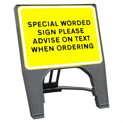 Q-Sign Complete - Special Black on Yellow - 600 x 450mm