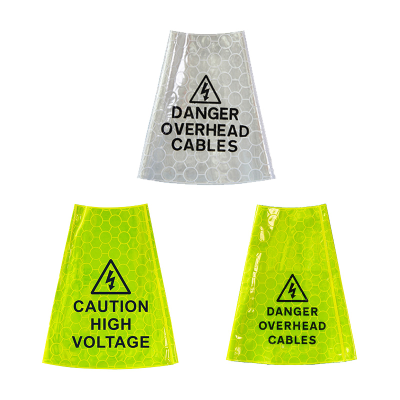 Danger Overhead Cables Yellow Cone Sleeve - 750mm