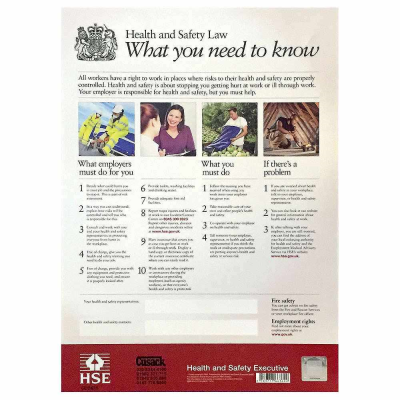 Health and Safety Law Poster - 425 x 600mm
