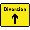 Jazz Sign Plate 300mm Centres - Diversion Arrow Up - 1050 x 750mm