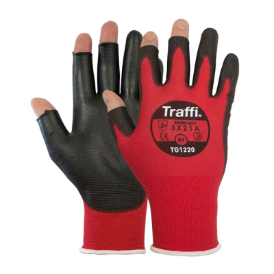 TraffiGlove TG1220 X-Dura 3-Digit PU Safety Gloves - Cut Level A - Large / Size 9