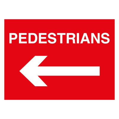 Jazz Sign Plate 300mm Centres - Pedestrians Arrow Left - 600 x 450mm