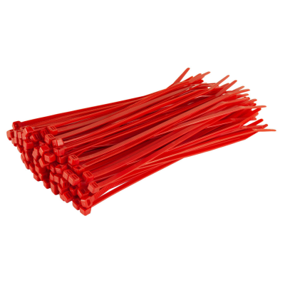Ties Cable RED 200 x 4.8mm (Pk 100)