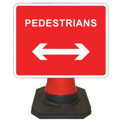 Hangman Sign Plate - Pedestrian Arrrow Reversible - 600 x 450mm