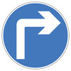 Jazz Circle Sign Plate 300mm Centres - Right Turn Ahead - 750mm