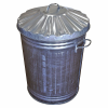 Galvanised Metal Dustbin with Lid