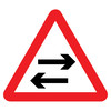 Jazz Triangle Sign Plate 300mm Centres - Two Way Traffic Horizontal - 750mm