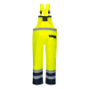 Waterproof Breathable Hi-Vis Unlined Yellow/Navy Bib and Brace - S