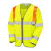 Leo Barbrook Hi-Vis Red Braced Long Sleeve Yellow Jerkin - S