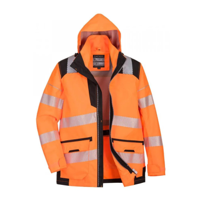Portwest PW367 Waterproof Breathable Rail Hi-Vis Orange/Black 5-in-1 Jacket - S