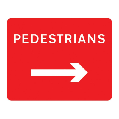 Jazz Sign Plate - Pedestrians Arrow Right - 600 x 450 x 2mm